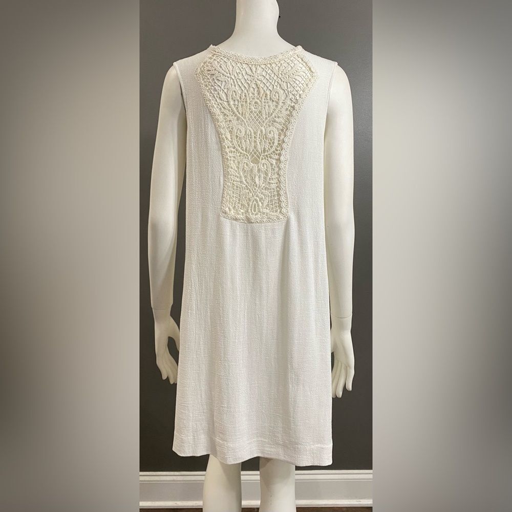 NWT $118 Free People Ivory Button-Front Mini Dress Size Large - Picture 5 of 11